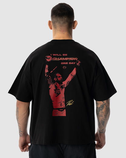 Aleksandar Rakic trägt das schwarze JUST DSRPT Premium Champion Shirt