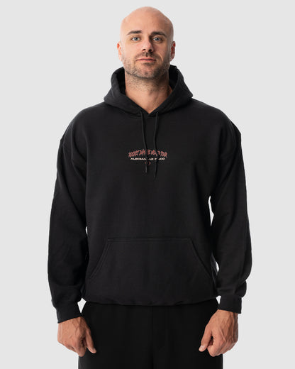 Aleksandar Rakic trägt das schwarze JUST DSRPT Standard World Tour Hoodie